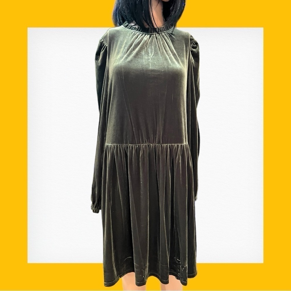 Tommy Hilfiger Olive Green Velour Dress Size 10